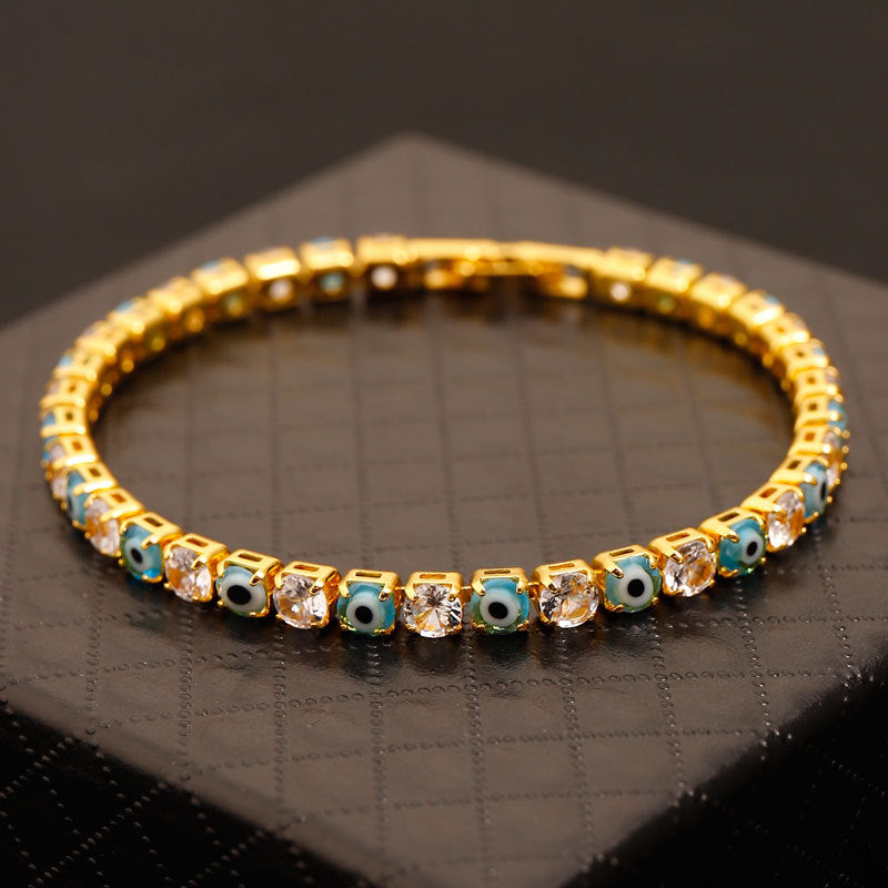 Hip-Hop Evil Eye Diamond Bracelet