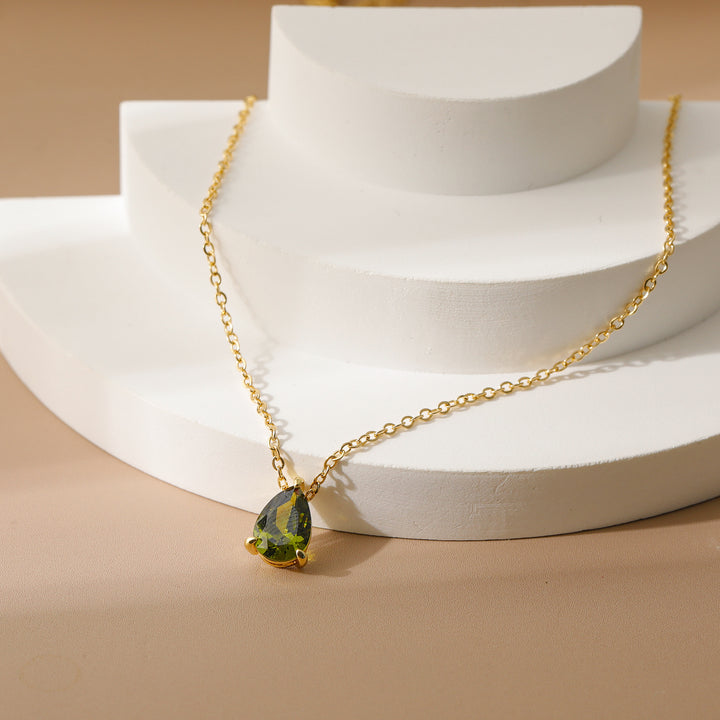 December Birthstone Teardrop Choker (Light Luxury Niche Rainbow Pendant Necklace)