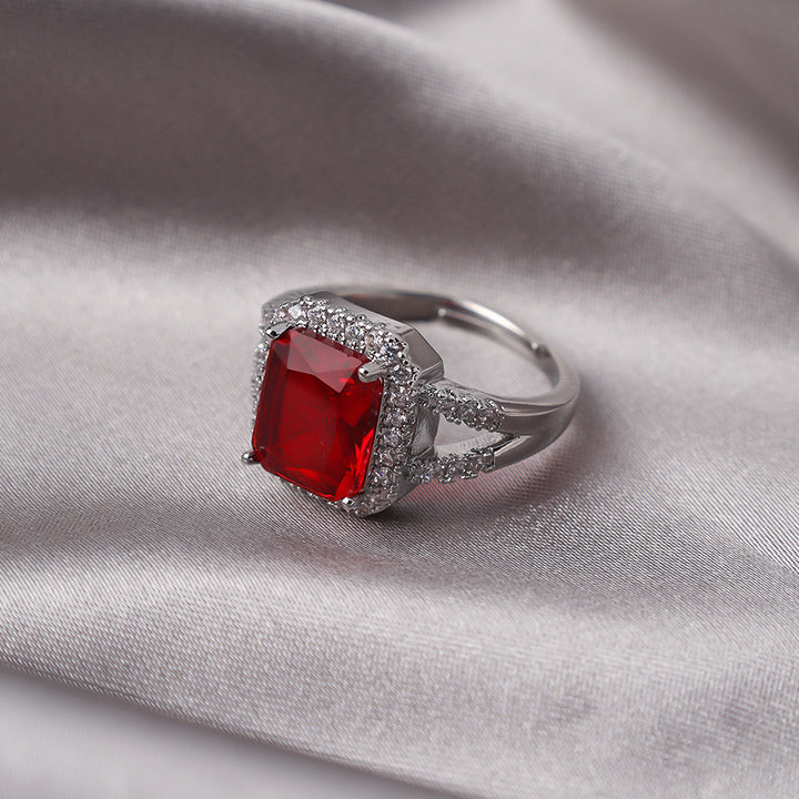 Emerald-Cut Diamond Open Ring (Vintage Luxury Pavé Band)