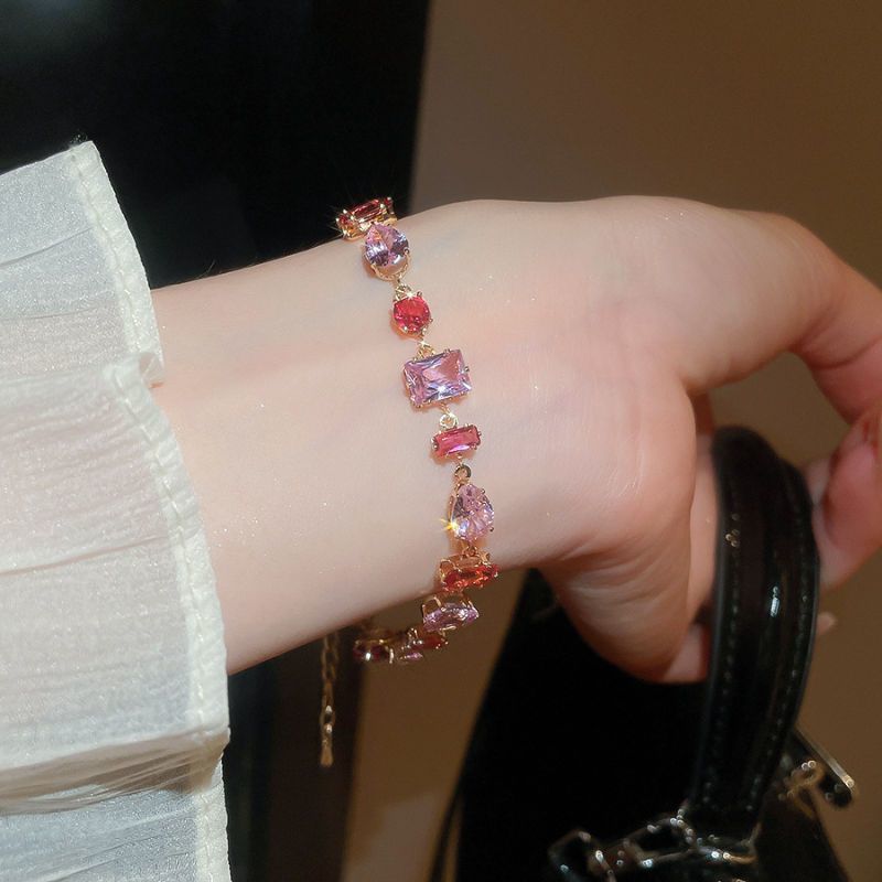 Colorful Crystal Candy Bracelet for Women – Chic Minimalist Zircon Jewelry