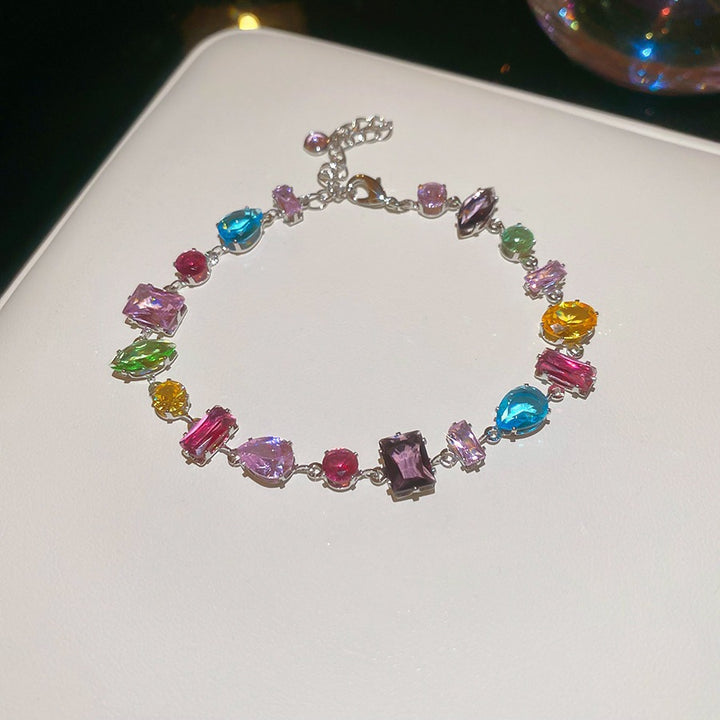 Colorful Zircon Gem Bracelet for Women – Luxury Rainbow Jewelry