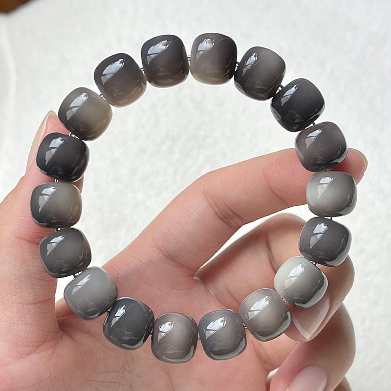 Multi-Color Gradient Bodhi Root Barrel Bead Bracelet (Worry Relief Meditation Mala)