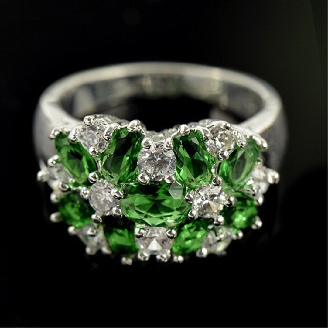 Oval‑Cut Centre Stone Marquise‑Accent Cluster Ring For Women, 8 Color Options