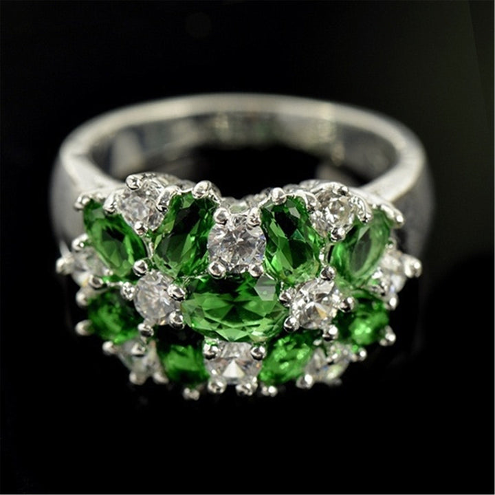 Oval‑Cut Centre Stone Marquise‑Accent Cluster Ring For Women, 8 Color Options