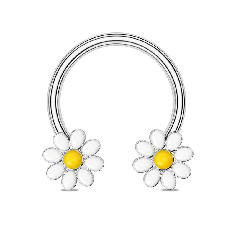 Whimsical Animal & Plant C-Shaped Nose Ring Set (Light Luxury Niche Cute Nose/Ear Piercing)