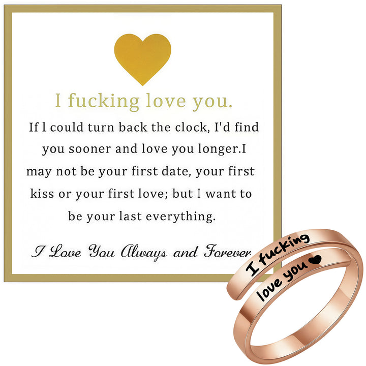 Double Layer Wrap Engraved Couple Ring (Personalized Confession Ring)