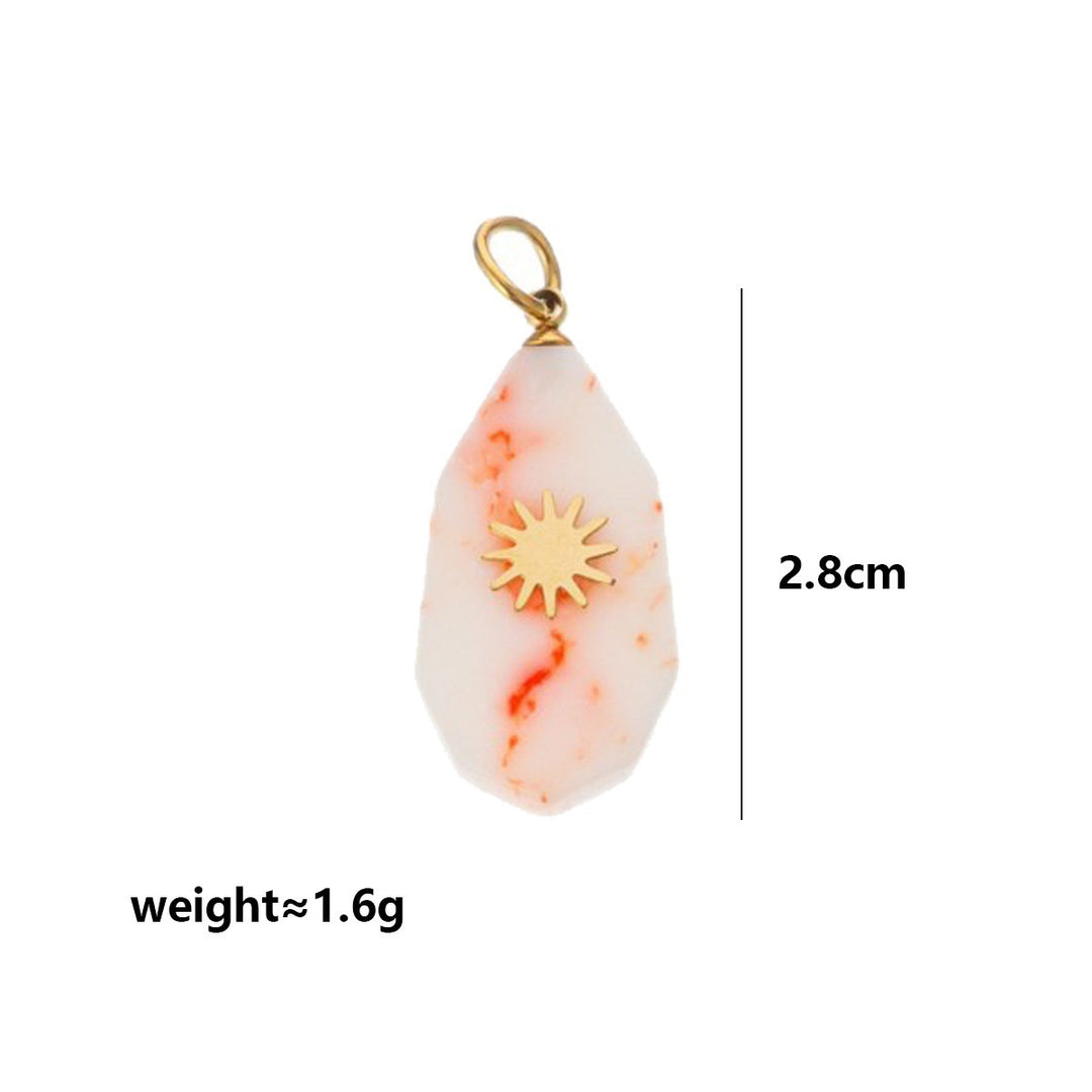 Dopamine Rainbow Beaded Pendant Necklace (Multi-Color Natural Stone Choker)