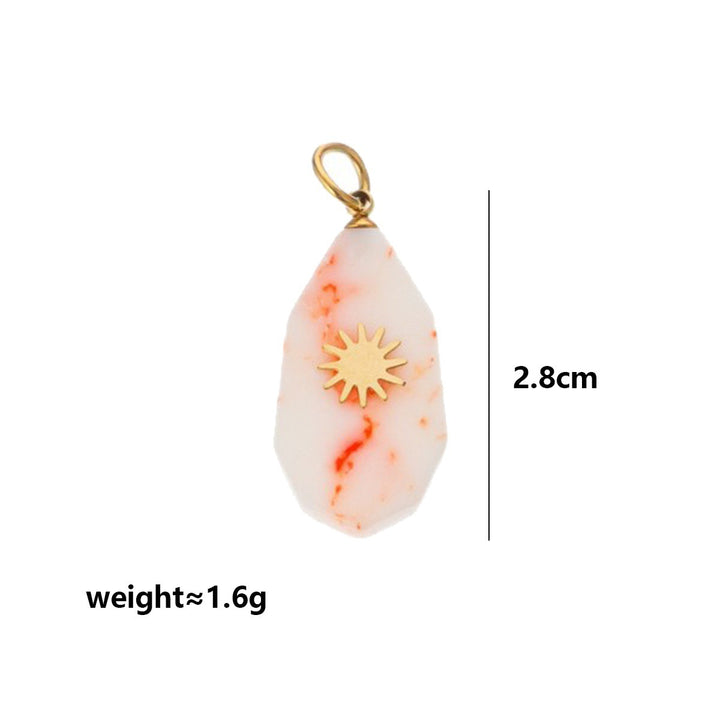Dopamine Rainbow Beaded Pendant Necklace (Multi-Color Natural Stone Choker)