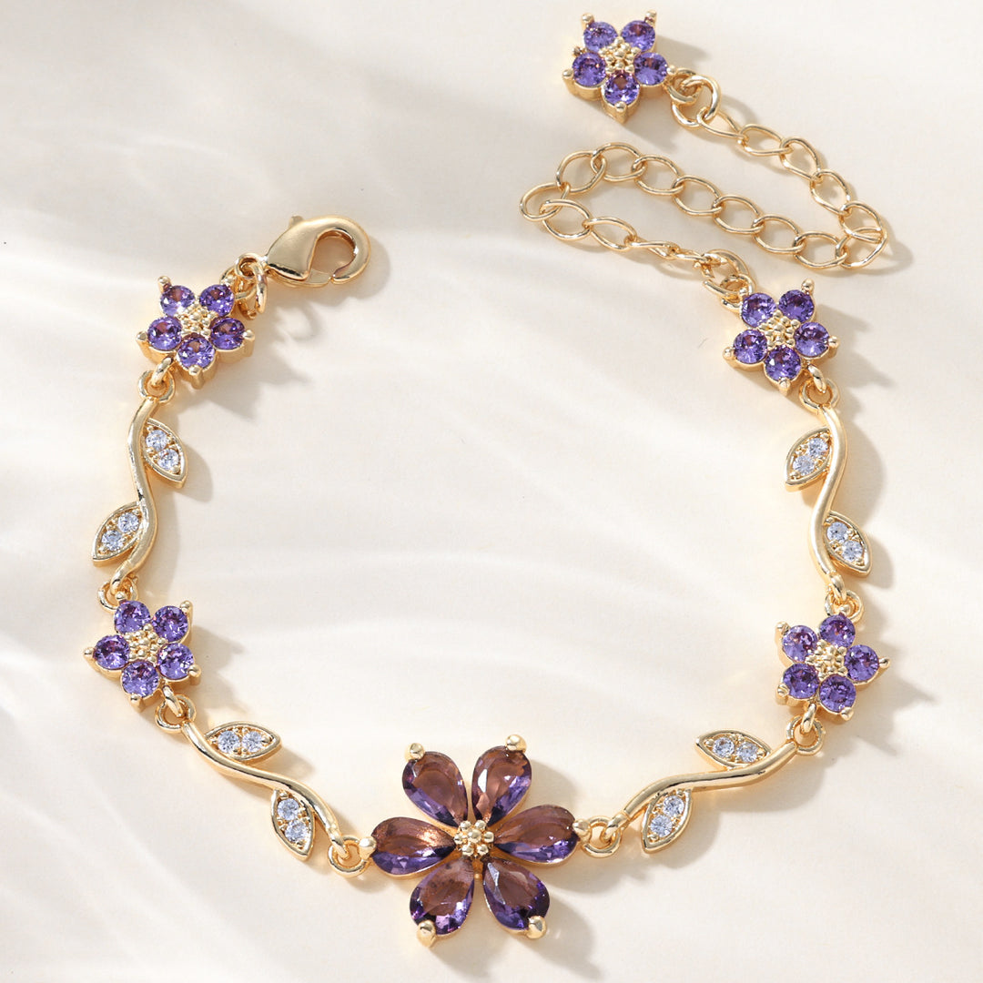 Pink Flower Cluster Vine Bracelet (Sweet Girl Vibe Choker)