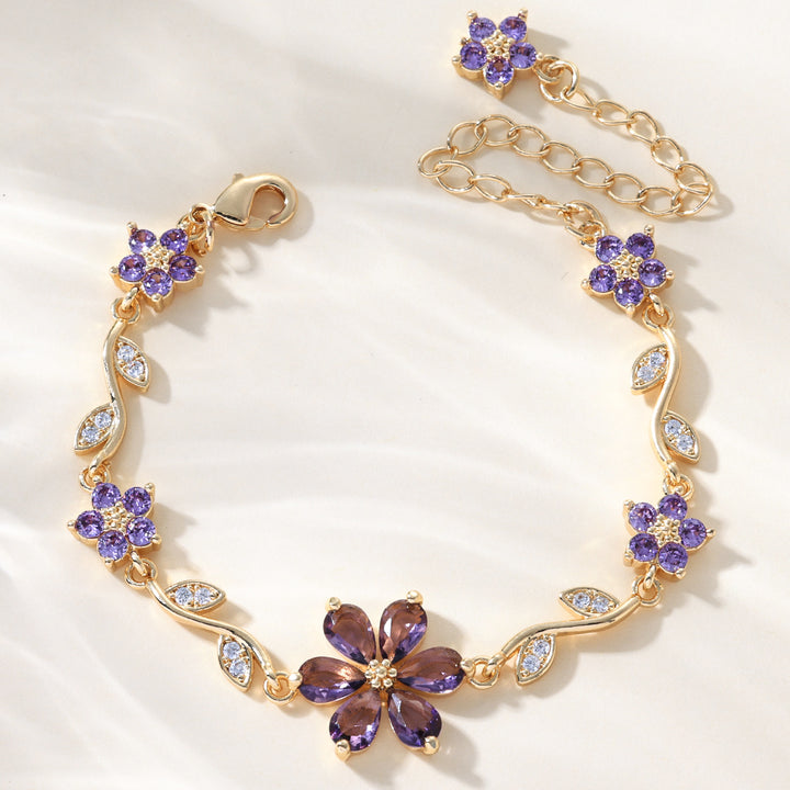 Pink Flower Cluster Vine Bracelet (Sweet Girl Vibe Choker)