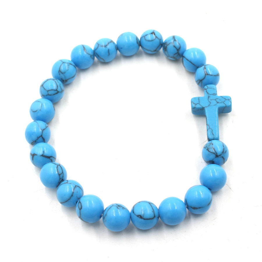 Natural Crystal Cross Energy Bracelet (Faith & Protection Fortune Style)