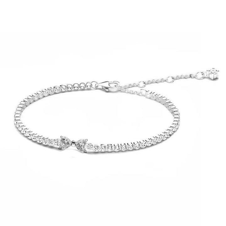 Pave Diamond Bowknot Light Luxury Jewelry Set (Necklace + Bracelet + Earrings + Ring)