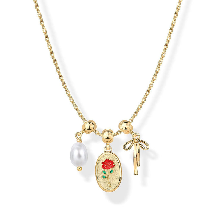 Slidable Triple Charms Beaded Collarbone Necklace, 8 Themed DIY Pendant Sets, Gold & Silver Two Tones Available