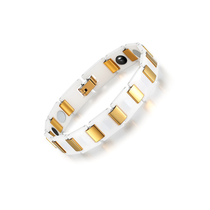 Men's Premium Magnetic Therapy Ceramic Bracelet – Stylish, Anti-Radiation & Health Balance