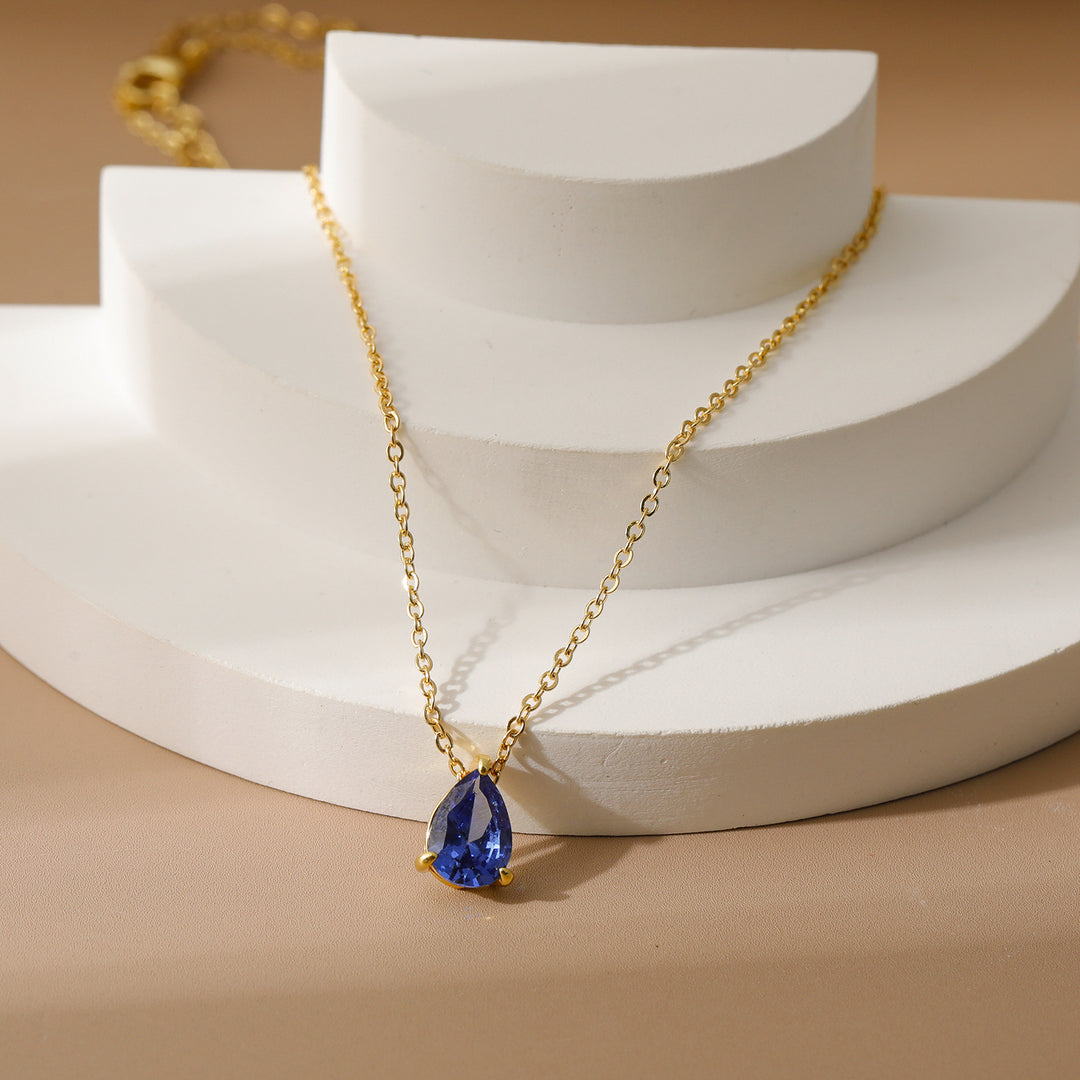 December Birthstone Teardrop Choker (Light Luxury Niche Rainbow Pendant Necklace)