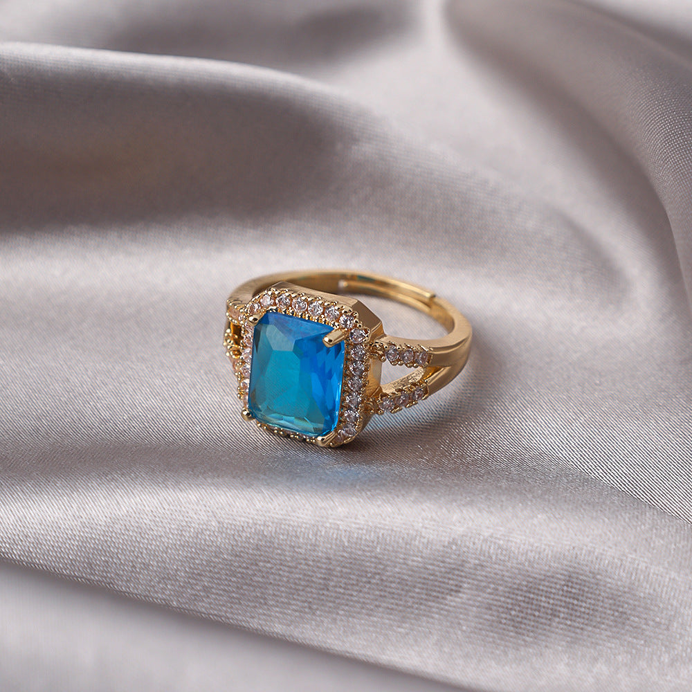 Emerald-Cut Diamond Open Ring (Vintage Luxury Pavé Band)