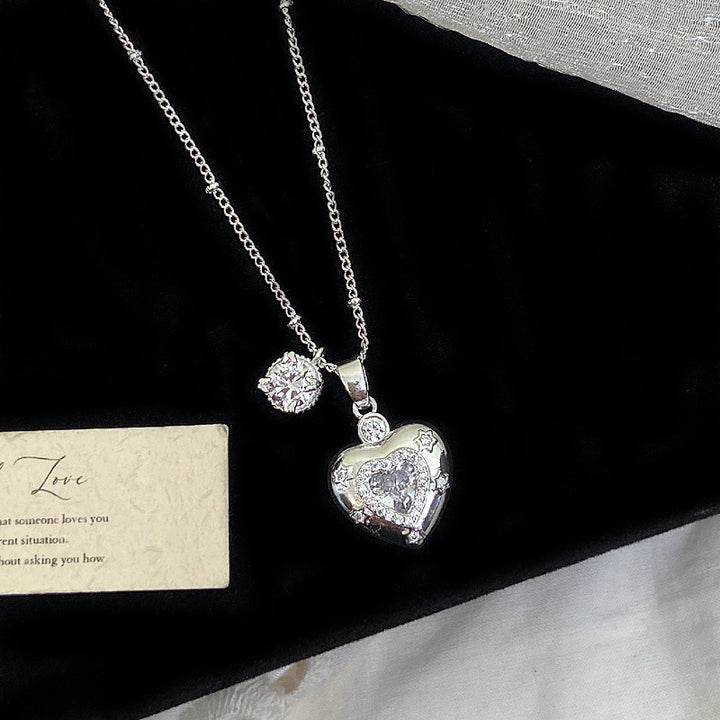 Pink Diamond Star Heart Necklace