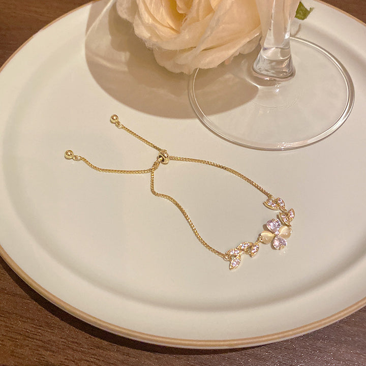 Multi‑Style Butterfly & Flower Adjustable Pull‑Chain Bracelet