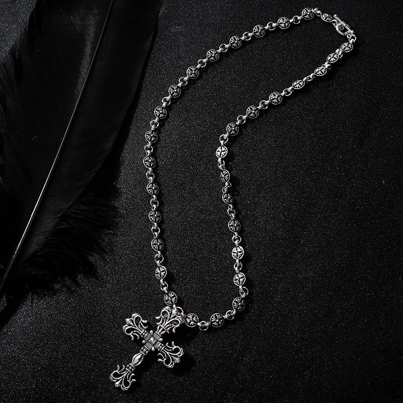 Vintage Cross Pendant Necklace (Streetwear Unisex Chain)