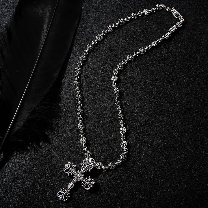 Vintage Cross Pendant Necklace (Streetwear Unisex Chain)