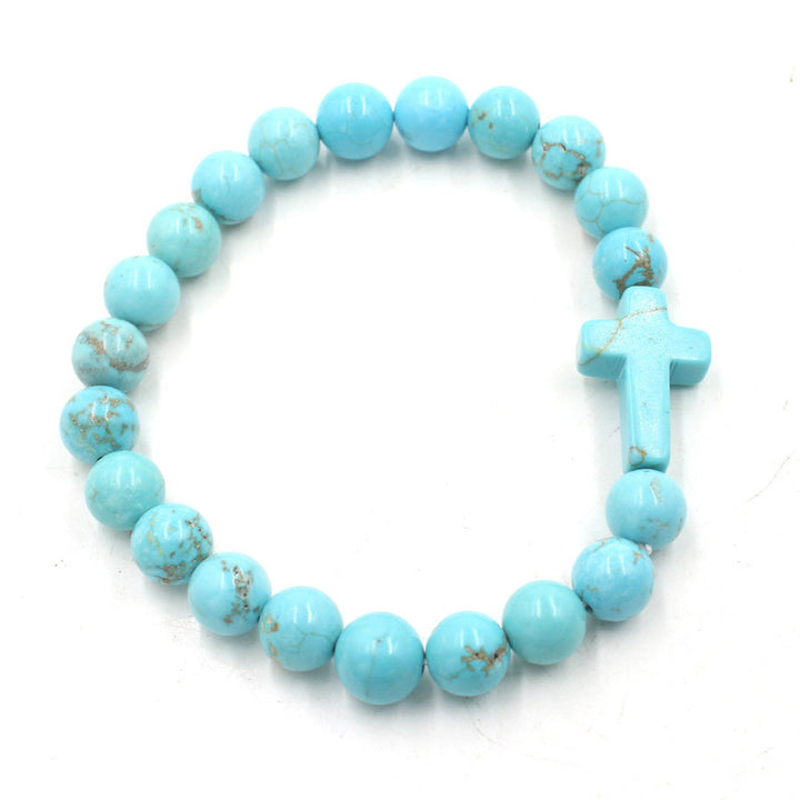 Natural Crystal Cross Energy Bracelet (Faith & Protection Fortune Style)