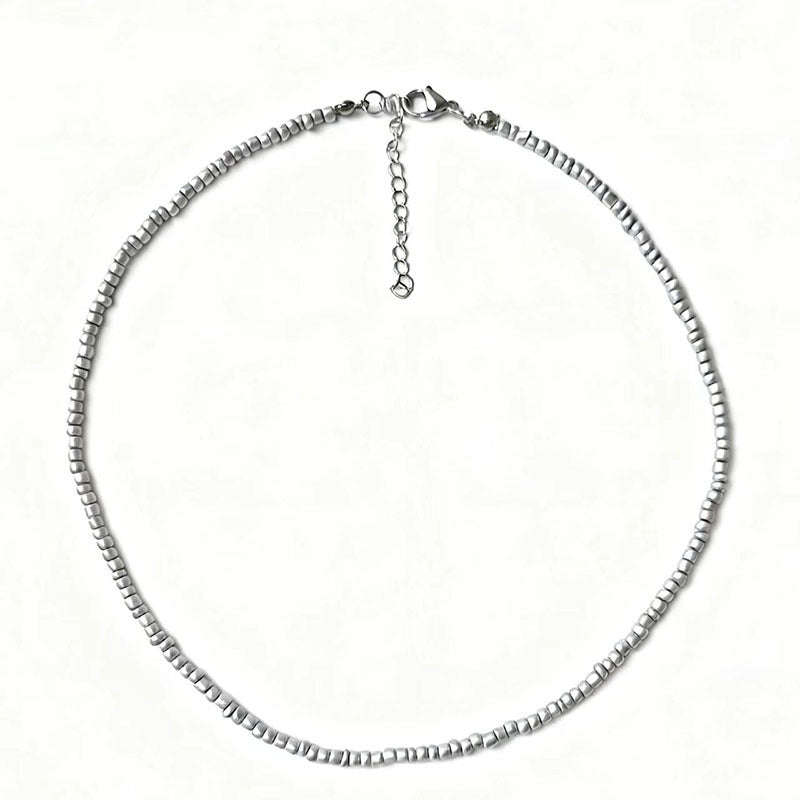 Macaron Frosted Mini Bead Choker, Multi-Color Simple Adjustable Thin Beaded Clavicle Necklace