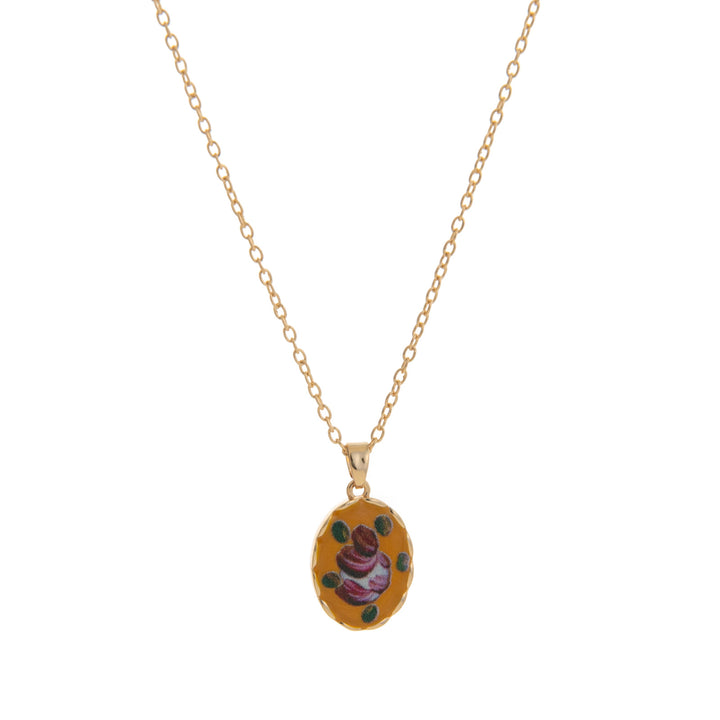 Vintage Floral Ceramic Tile Necklace Set (French Gentle Pastoral Choker)
