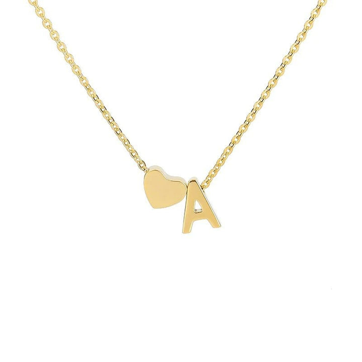 Heart & Initial Letter Choker (26 Letters Optional | Gold/Silver Dual Tone)