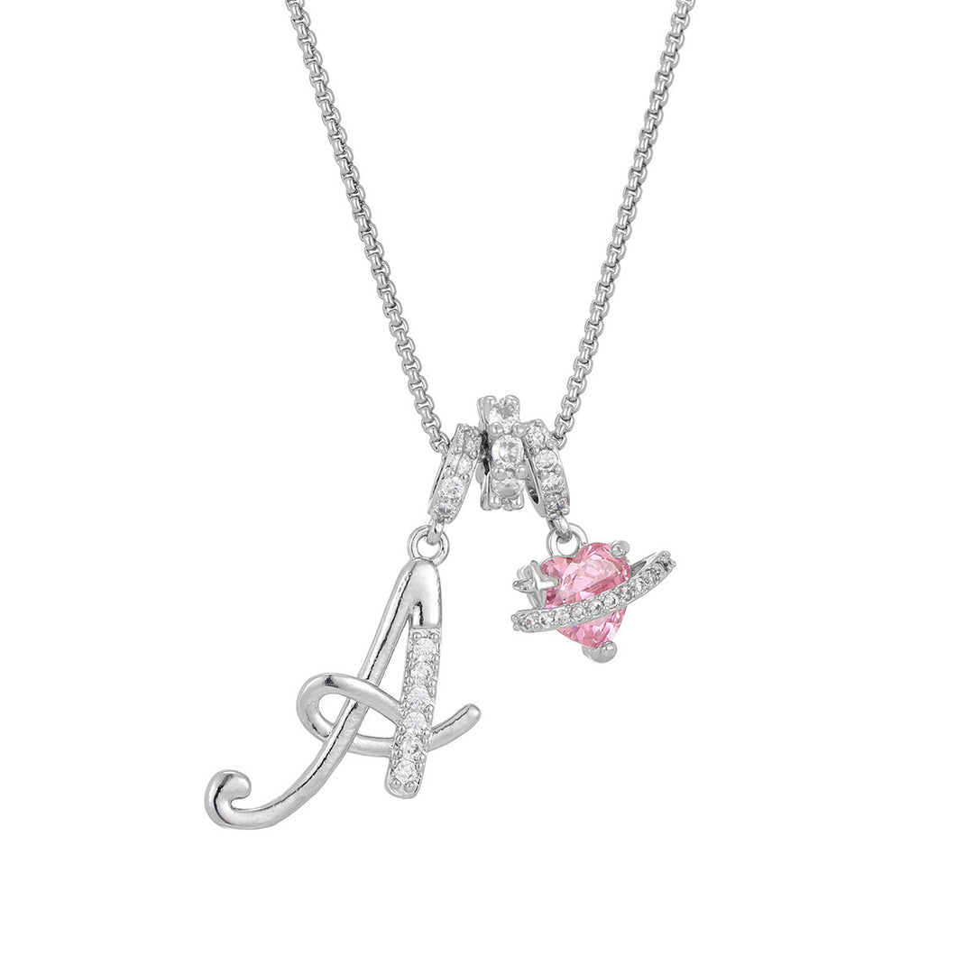 Dopamine 26 English Floral Letter Necklace - Girls' Light Luxury Niche High-End Jewelry