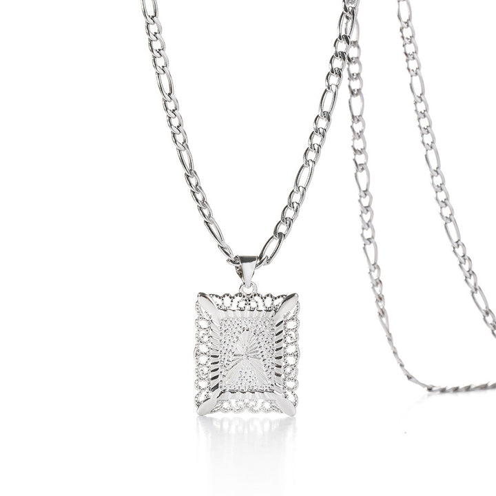 Square 14K Gold Alphabet Necklace