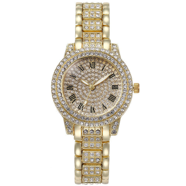 Full-Diamond Roman Dial Starry Sky Women's Watch Set
