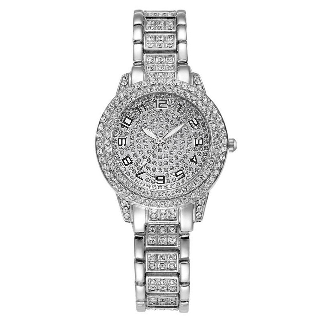 Full-Diamond Roman Dial Starry Sky Women's Watch Set