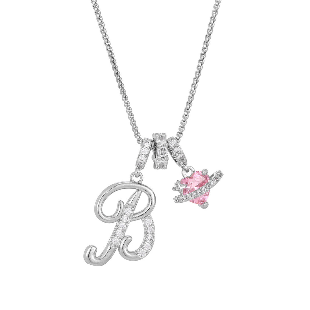 Dopamine 26 English Floral Letter Necklace - Girls' Light Luxury Niche High-End Jewelry