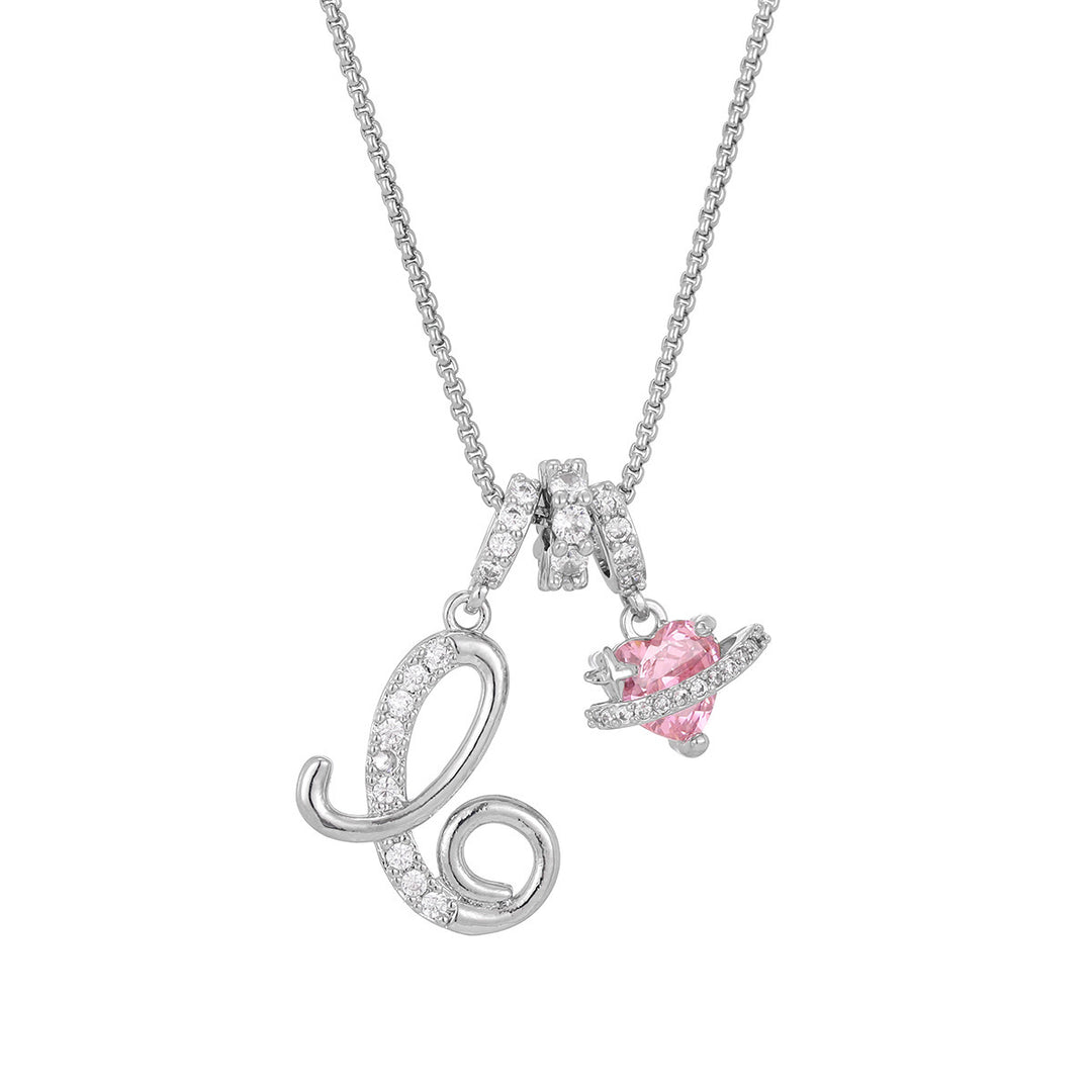 Dopamine 26 English Floral Letter Necklace - Girls' Light Luxury Niche High-End Jewelry
