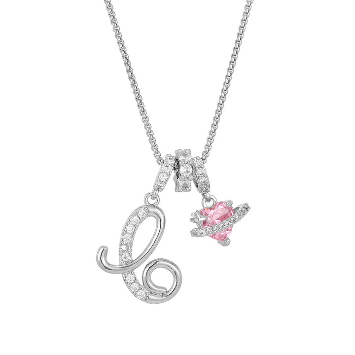 Dopamine 26 English Floral Letter Necklace - Girls' Light Luxury Niche High-End Jewelry
