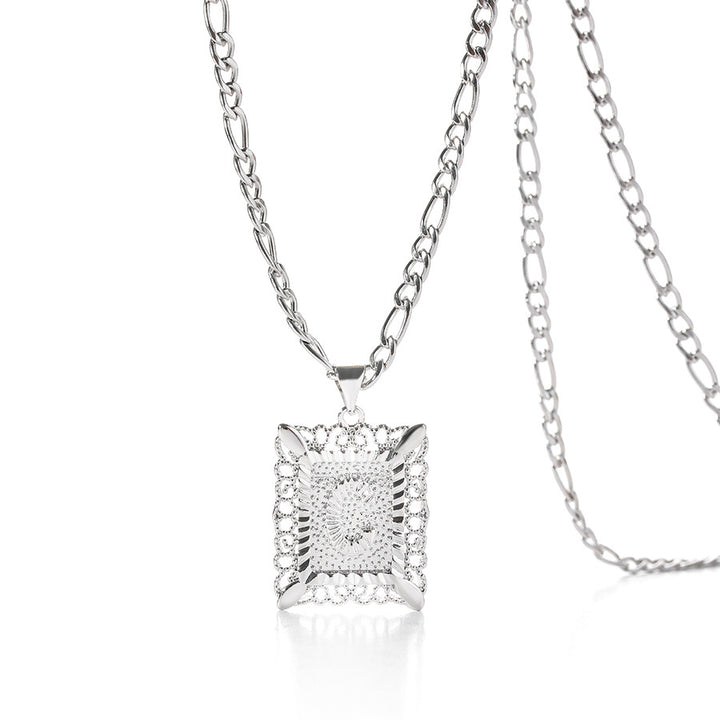 Square 14K Gold Alphabet Necklace