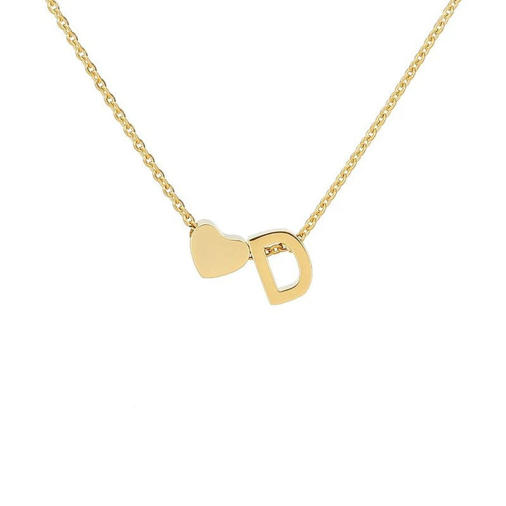 Heart & Initial Letter Choker (26 Letters Optional | Gold/Silver Dual Tone)