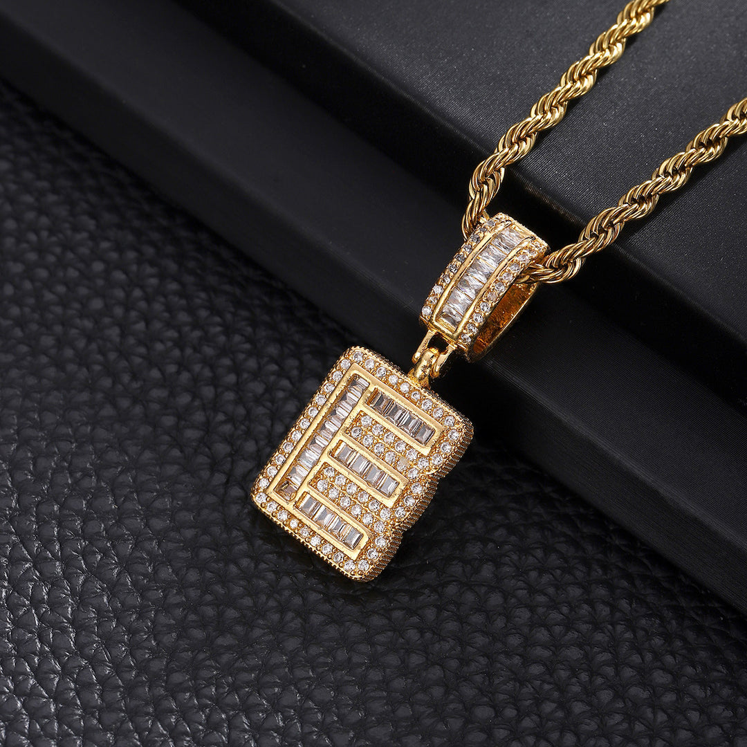 Full-Diamond Letter Cuban Link Necklace (26 Letters Optional | Gold/Silver Dual Tone)