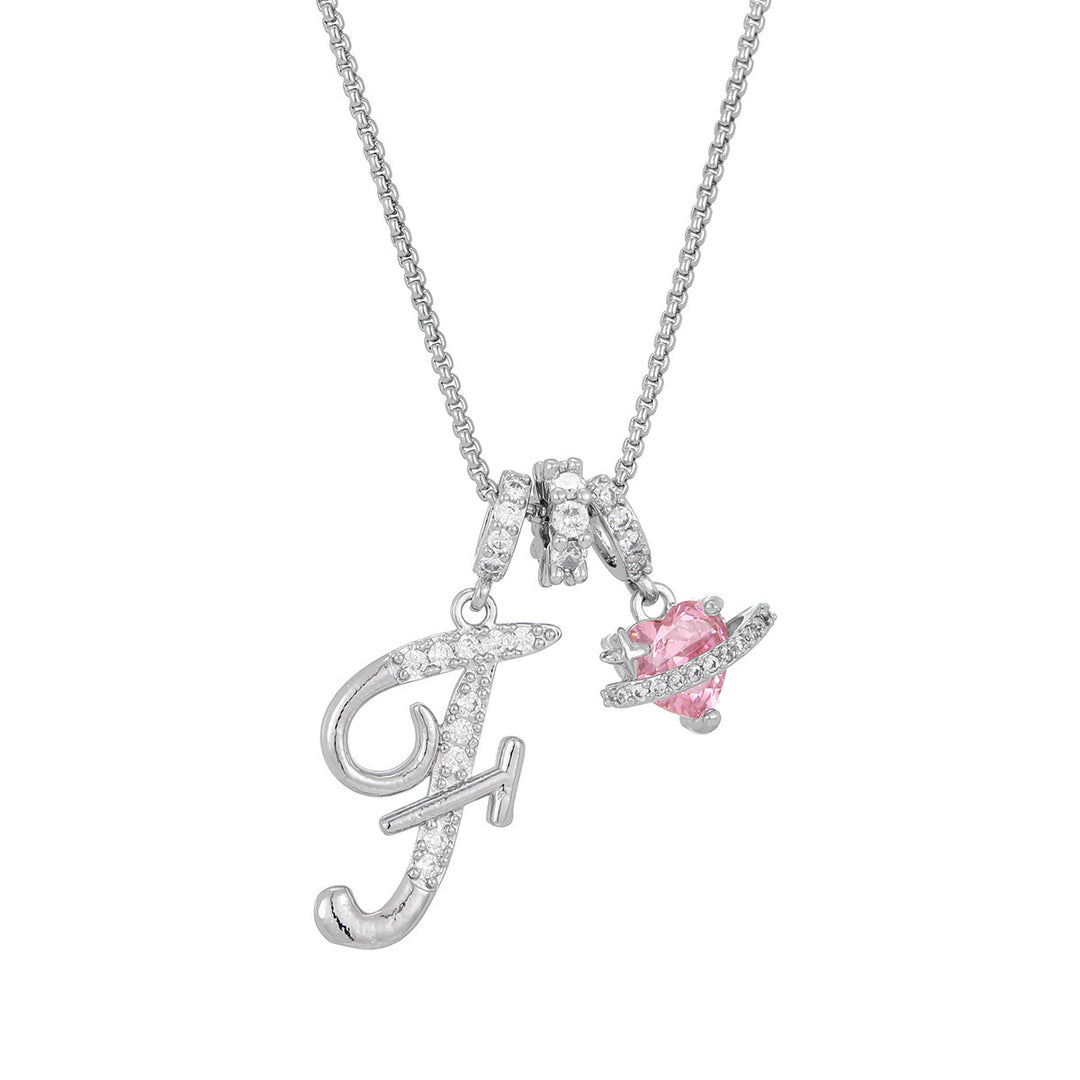 Dopamine 26 English Floral Letter Necklace - Girls' Light Luxury Niche High-End Jewelry
