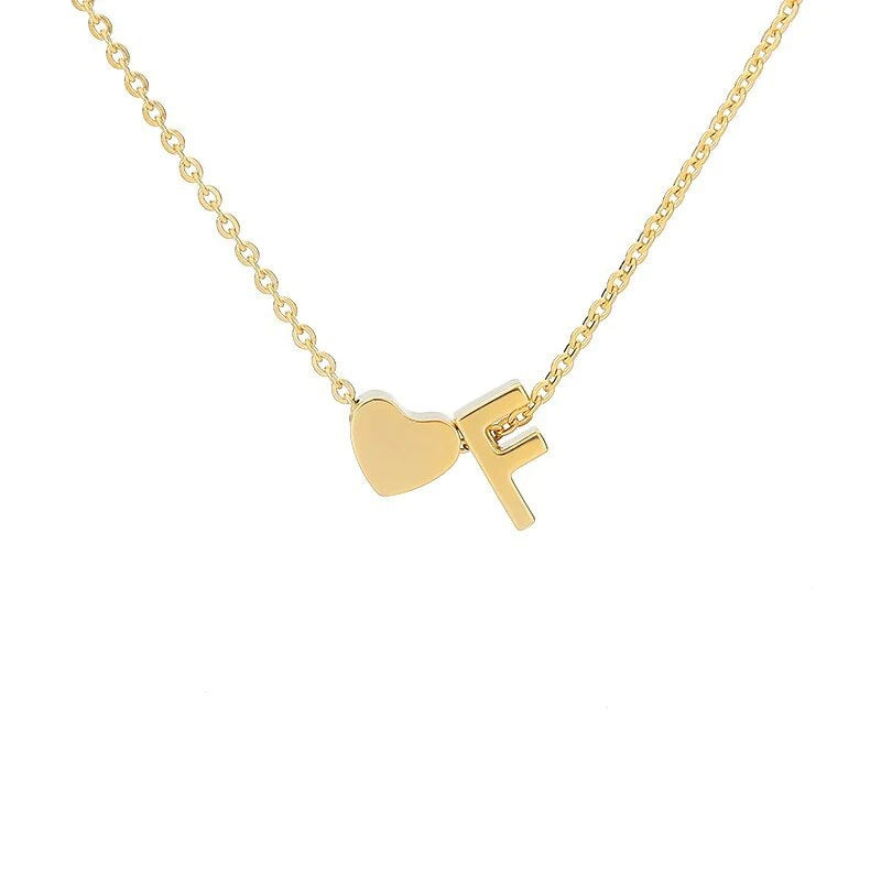 Heart & Initial Letter Choker (26 Letters Optional | Gold/Silver Dual Tone)