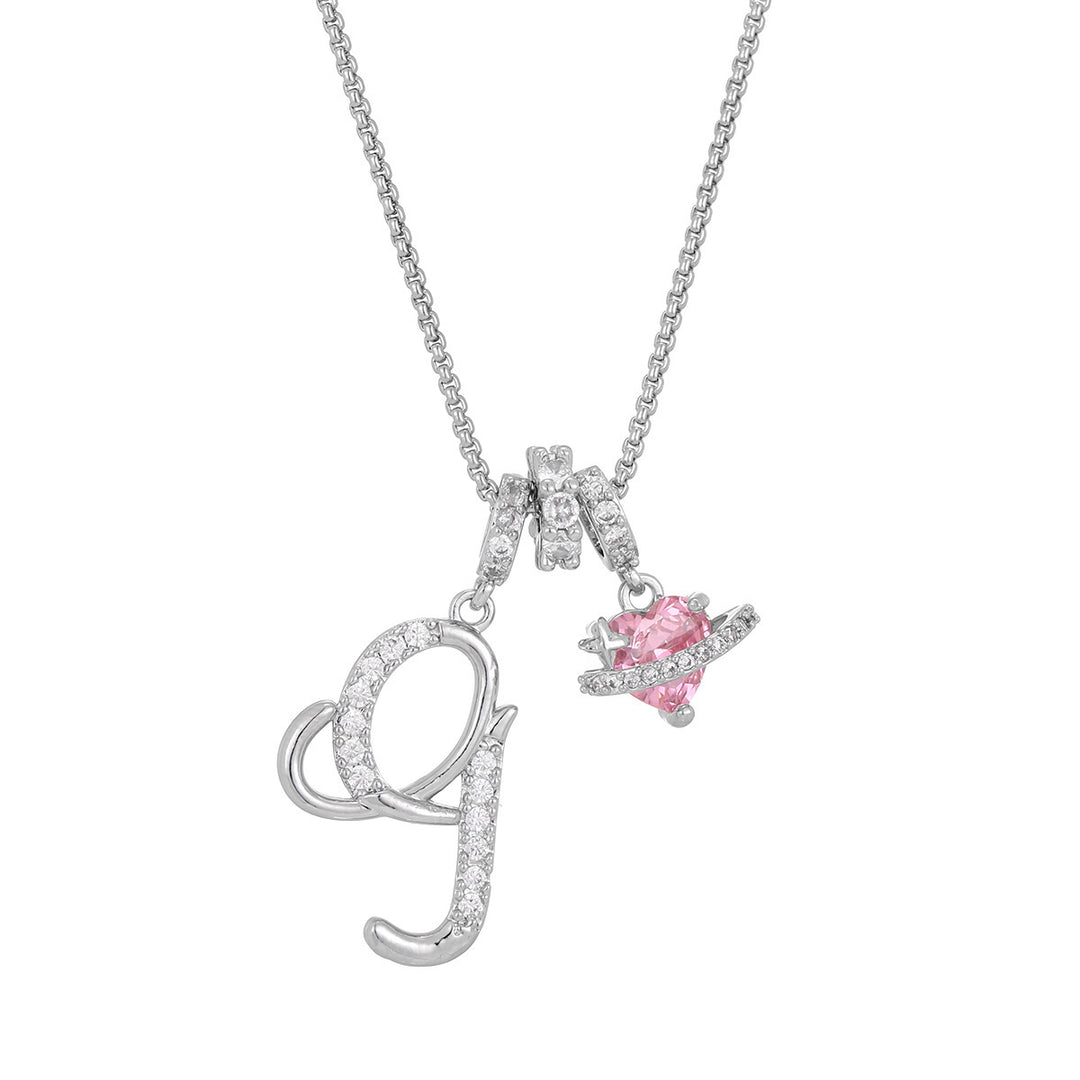 Dopamine 26 English Floral Letter Necklace - Girls' Light Luxury Niche High-End Jewelry