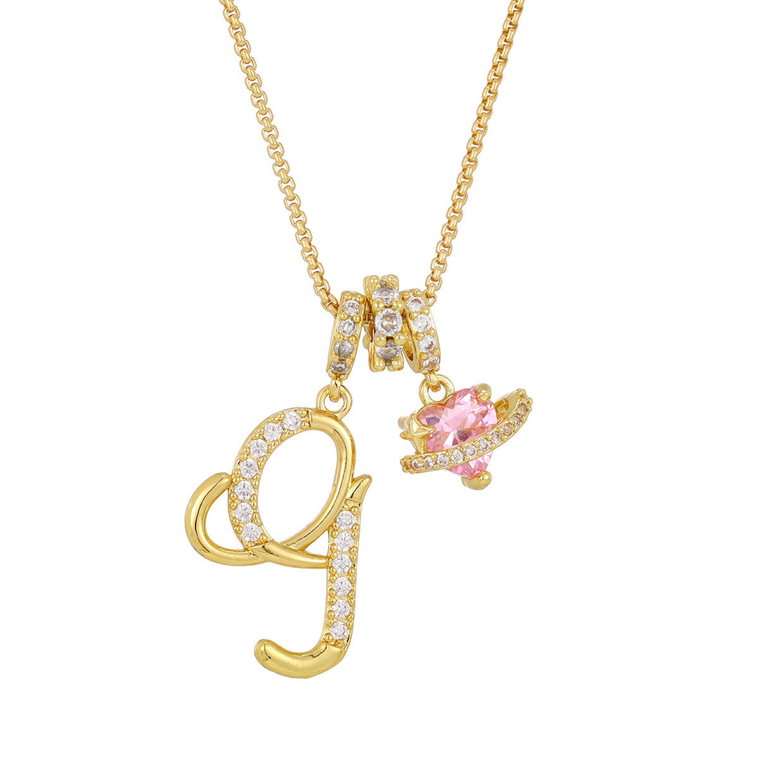 Dopamine 26 English Floral Letter Necklace - Girls' Light Luxury Niche High-End Jewelry