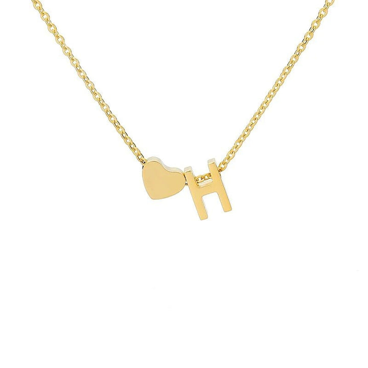 Heart & Initial Letter Choker (26 Letters Optional | Gold/Silver Dual Tone)