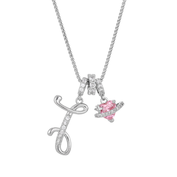 Dopamine 26 English Floral Letter Necklace - Girls' Light Luxury Niche High-End Jewelry