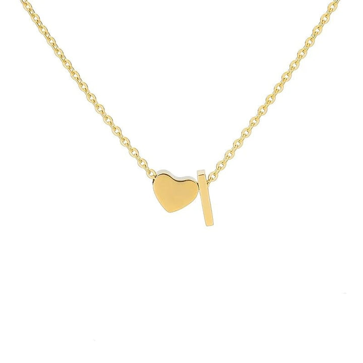 Heart & Initial Letter Choker (26 Letters Optional | Gold/Silver Dual Tone)