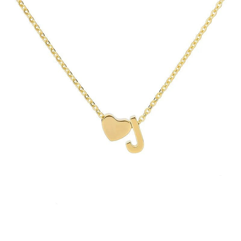 Heart & Initial Letter Choker (26 Letters Optional | Gold/Silver Dual Tone)