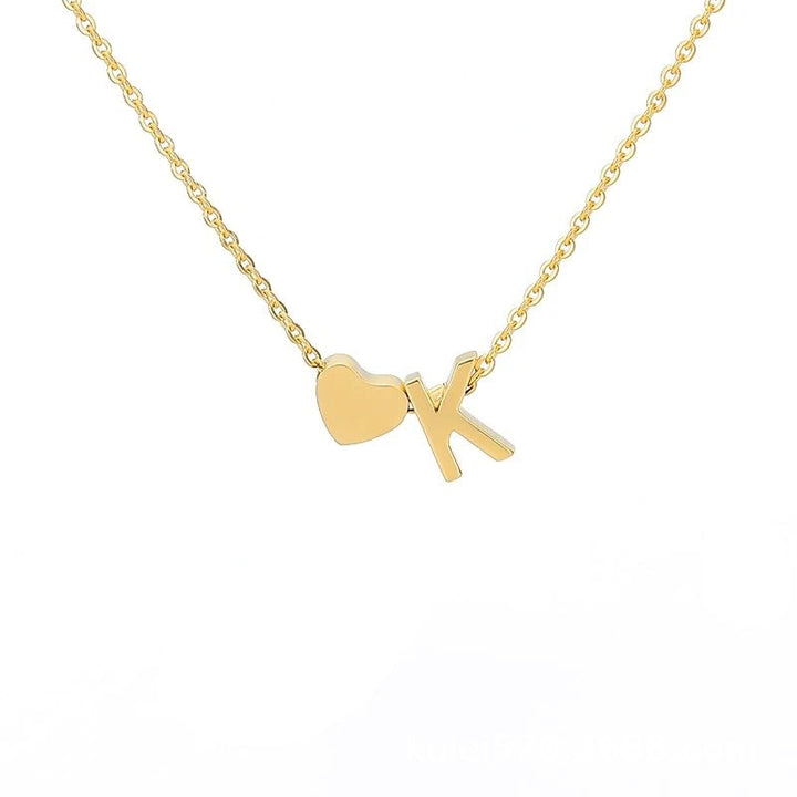 Heart & Initial Letter Choker (26 Letters Optional | Gold/Silver Dual Tone)