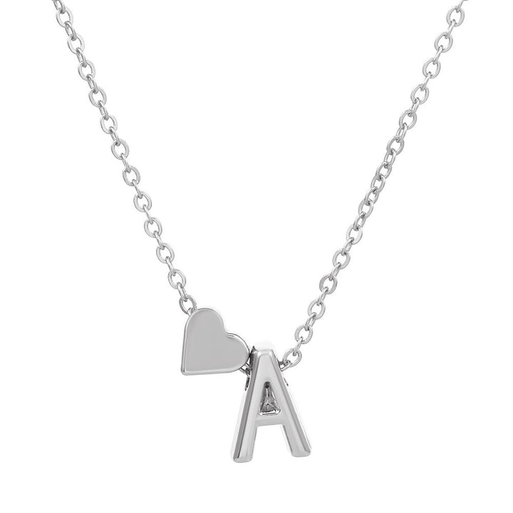 Heart & Initial Letter Choker (26 Letters Optional | Gold/Silver Dual Tone)