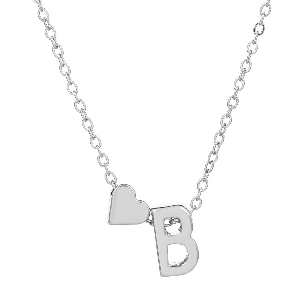 Heart & Initial Letter Choker (26 Letters Optional | Gold/Silver Dual Tone)