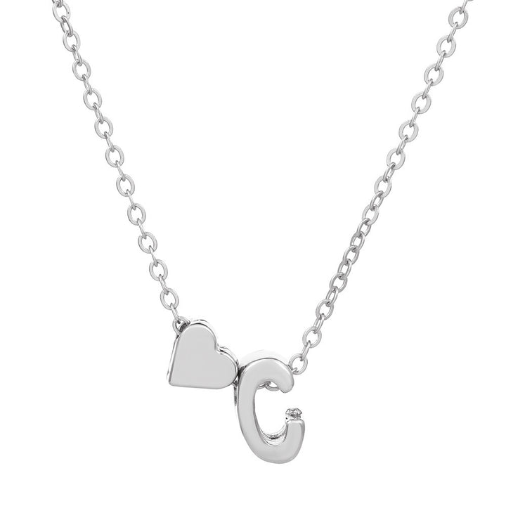 Heart & Initial Letter Choker (26 Letters Optional | Gold/Silver Dual Tone)